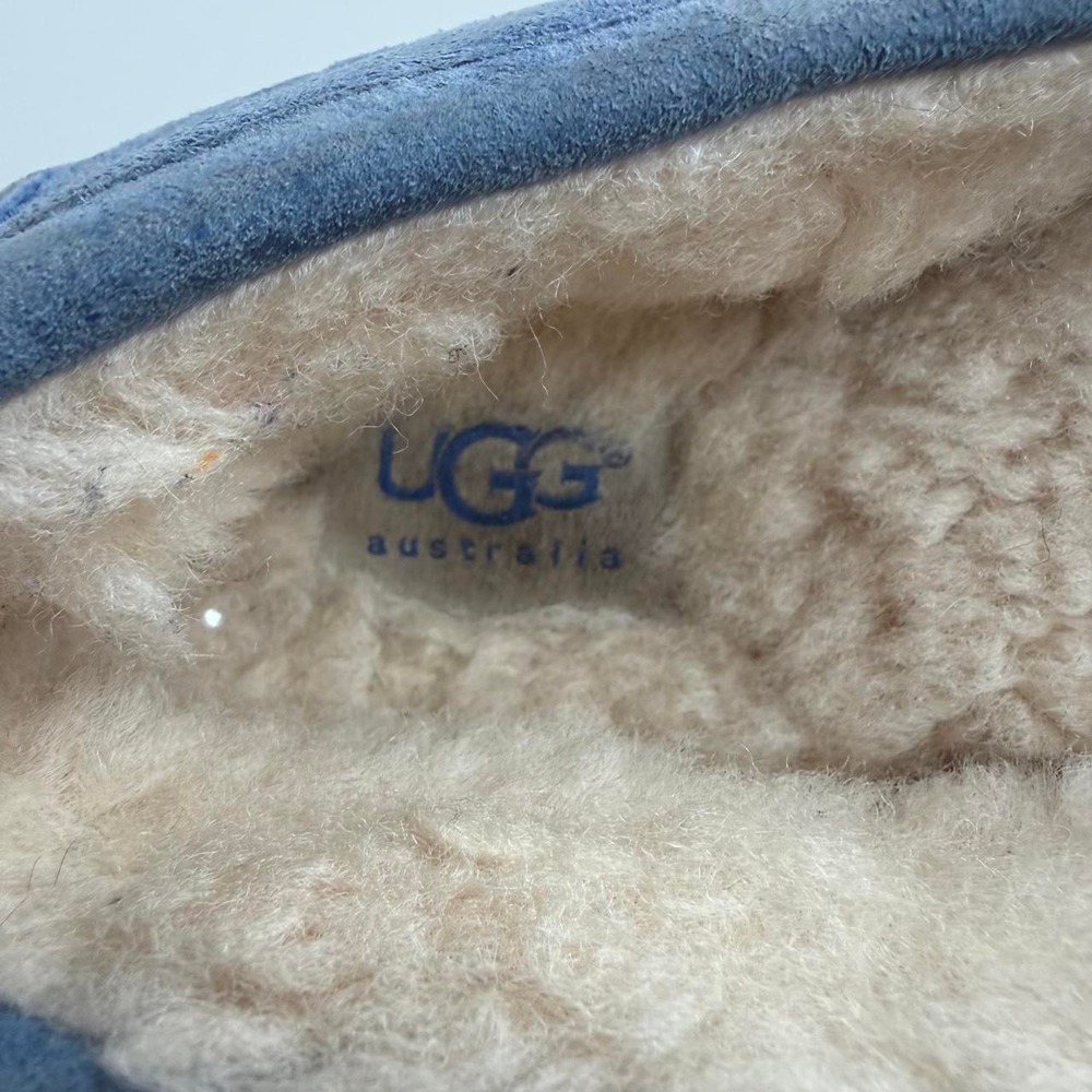 UGG Australia Ansley Blue Suede Sheepskin Slippers - Picture 5 of 8